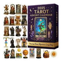 Taro Advento Kalendorius 2025 24 Kolekcionuojami 2D Taro Kortų Figūrėlės Papuošalai Rinkinys Kalėdinio Atgalinės Ataskaitos Kalendorius Mistinė Dovana Taro Mėgėjams Dvasinis 1 Set gray