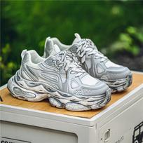 Fashion Men'S Shoes Thick Sole Casual Sports Shoes Breathable Outdoor Anti Slip Running Walking Shoes Trendy Male Sneakers 39 white