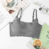 Shangpin Seamless Anti-Shake Plus Size Sleep Yoga Sports Bra for Women S tamsiai pilka spalva