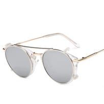 Fashionable Round Metal 2-in-1 Sunglasses Men's and Women's Trend Detachable Glasses Set Outdoor Driving Sun Protection Goggles sidabras