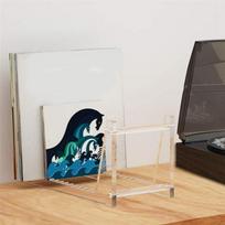 Practical-Clear Vinyl Record Stand Holder For Desktop Album Storage, Acrylic Vinyl Record Shelf Display NONE black
