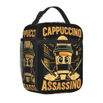 Italian Brainrot Cappuccino Assassino Insulated Lunch Bag Large Lunch Container Thermal Bag Lunch Box Tote Beach Picnic Girl Boy One Size