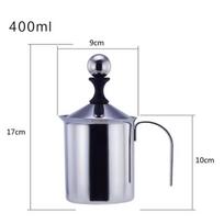 304 Stainless Steel Double-Layer Manual Milk Frother for Latte Art