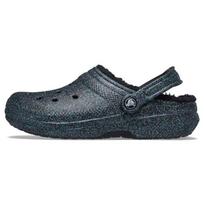 Crocs Classic Glitter Black Lined Clogs 'Starry Skies' Women's 205842-9BD 36-37 gray