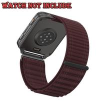 Wave-shaped Nylon Loop Strap for Garmin Venu X1 Smart Watch Band Accessories for Garmin Venu X1 Sport Adjustable Band Correa Venu X1 vyno raudonos spalvos