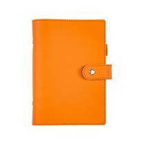 PU Leather A5/A6 Binder Notebook Cover Macaroon Color Journal Agenda Planner Cover  Writing Orange-A6 orange