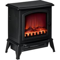 Laisvai statoma elektrinė židinio krosnelė, liepsnos efektas, 2 šildymo režimai 1000W/2000W, grūdintas stiklas, juoda, 36,5x24x45,5 cm 36.5 x 24 x 45.5 cm juoda