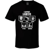 Aš remiu LGBTQ Alkoholį Ginklus Alų Juokingi Marškinėliai XXXL gray