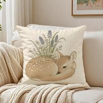 Sleeping Fox Cozy Woodland Pillow Case Breathable Organic Short Plush Cushion Covers WrinkleResistant Soft Durable 30cmx30cm(12x12Inch)