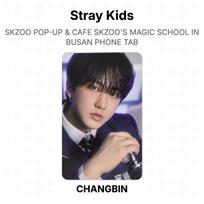 Stray Kids SKZOO POP-UP & CAFE SKZOO'S MAGIC SCHOOL IN BUSAN PHONE TAB Official Photocard CHANGBIN gray
