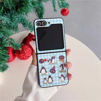 For Samsung Galaxy Z Flip 3 4 5 Case Cute Cartoon Lanyard Z Flip5 ZFlip5 Matte Acrylic Shockproof Back Cover For Z Flip 4 white