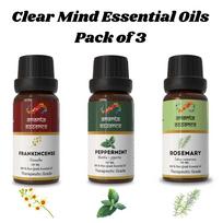 Ananta Clear Mind Essential Oil Combo – Frankincense, Peppermint & Rosemary Aroma Oils (10 ml × 3) Volume= 10ml black