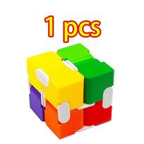 Spalvotas Rubiko kubas Patvarus Išskirtinis Deimanto kubas Streso mažinimo žaislas Begalybės Magic Cube Suaugusiems Vaikams Fidget Antistresas Nerimas Stalo žaislai yellow