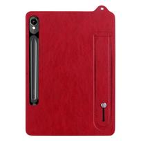For Samsung Galaxy Tab S10 Plus S7 S8 S9 FE Plus 12.4inch Case S7 S8 S9 A9 Plus 11 Inch Hand Strap PU Leather Soft Tablet Cover S7 S8 11inch raudona