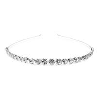 Diadem Do Włosów Tiara M06 Srebrny white