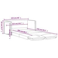 Floor Sofa with Sleeping Function Blue 122 x 204 x 55 cm Velvet