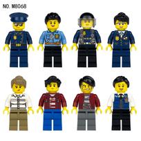 Prisoner Police 8068 Children Assemble Building Block Toy Cartoon Doll City Professional Doll character height is about 4.5cm black