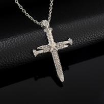 New Screw Cross Alloy Pendant Necklace 50cm(Necklace Size) black