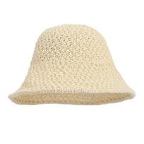 Classical Fisherman Cap with Floppy Brims Fashion Crochet Sun Bucket Hat For Women Walking Camping and Vacation Relaxing smėlis