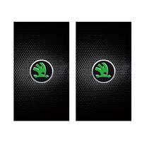 2 vnt. Automobilio centrinio statramsčio apsauginės plėvelės nuo įbrėžimų Lipdukai Skoda Octavia 2 3 Superb Rapid Kodiaq Karoq RS Fabia Kamiq Yeti