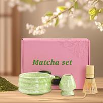 Matcha rinkinio priedai Elegantiškas šluotelės laikiklis arbatos mėgėjams Pilnas rinkinys Japoniški namai Green beige
