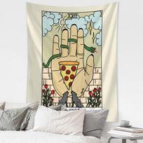 Taro katės letenėlės gobelenas sienai psichodelinio bohemiško stiliaus namų hipių raganavimo merginų bendrabučio dekoras 95x70cm beige