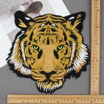 Cross-Border New Oversized Tiger Head Embroidery Cloth Sticker, Clothes Patch Sticker, Ironing Foreign Trade Export Embroidery Stamp Tiger head black