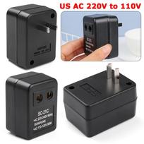 Nešiojamas Naudingas Žemyninis JAV AC 220V į 110V 10W Kelioninis Adapteris Įtampos Keitiklis white