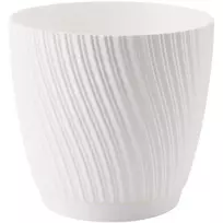 FORM PLASTIC Flower pot with Mika and a base 13cm, white