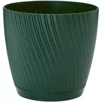 FORM PLASTIC Flower pot with Mika and a 19cm saucer, green