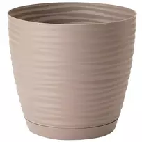 FORM PLASTIC SAHARA flower pots with a 17cm rim, dark brown