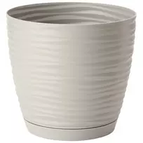 FORM PLASTIC Flower pot SAHARA with 15cm saucer, dark grey