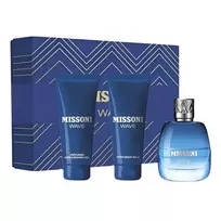 MISSONI Set : Wave, Eau De Toilette, For Men, 100 ml + Wave, Moisturizing, After-Shave Balm, 100 ml + Wave, Cleansing  AND  Refreshing, Shower Gel, For All Skin Types, 100 ml