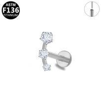 Titanium European American Zirconia Cross Ear Stud Piercing – Niche New Style