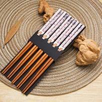 Reusable 5 Pair Rice Japanese Style Sushi Food Gift Chopsticks Kitchen Supplies Dinnerware Set Tableware white