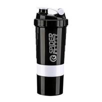 3 Layers Shaker Protein Bottle Powder Shake Cup Water Bottle Plastic Mixing Cup Body Building Exercise Bottle 500ml balta