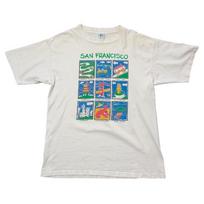 Vintage 90s San Francisco Landmarks Cable Car Souvenir Graphic Art Tour T-Shirt S gray