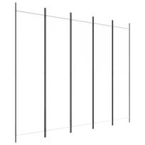 5 Piece White Folding Screen 250 x 200 cm Fabric