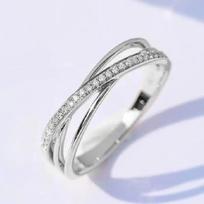 Hot-selling ring, cross-design micro-inlaid index finger ring, fashion ring No. 5 white