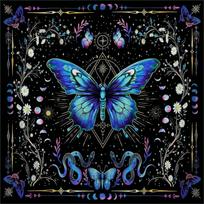 Tarots Tablecloth Butterfly Flower Astrologys Altars Cloth Divinations Cards Table Cloth Tapestry Witchcrafts Supplies 50 blue
