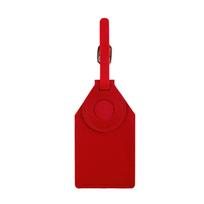 Suitcase Tags Luggage Tag Baggage PU Tags with Strap Name ID Address Card Baggage Identifier Protector Case for AirTag raudona