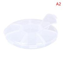 Apvali tablečių dėžutė 7 skyriai Apvali Kasdieninė Savaitinė Tablečių Dėžutė Daliklis Vaistai white