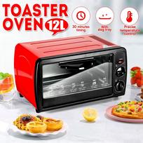 12L Toaster Oven Electric Oven Home Mini Baking Oven Modern Toaster Oven Kitchen 640W black