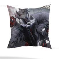 Arlecchino Genshin Impact Pillow Case Anti-dustmite Pillowcase Invisible zipper silky short plush Sofa cushion cover 12x12Inch gray