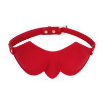 BDSM Silicone Blindfold with Adjustable Strap Light-Blocking Eye Mask for Sensory Play Intimate Games Soft Discreet Adult Toy for Couples' Roleplay raudona