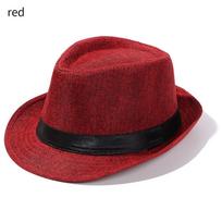 Fashion Gangster Cap Felt Jazz Cap Beach Sun Hat Top Hats Fedora Cap raudona