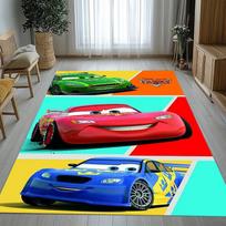 Animacinių filmų automobiliai Žaibas Makvynas Svetainės neslystantis kilimėlis Minkštas kilimas miegamajam Vaikų žaidimų kambariui Prie sofos, Namų dekoras Durų kilimėlis Dovana 40x60cm red