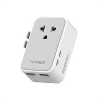 TESSAN Travel Adapter with Universal Compatible Outlets A 4 USB Ports PD 25W Fast for Use in the the and A convenient travel accessory and compact pilka spalva