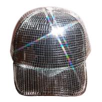 Sequin Mirror Cap Fashion Bucket Hat Glittering Dj-Hat for Adult Unisex Dance Hat Bachelorette Party Disco Ball Club Hat 1 sidabras