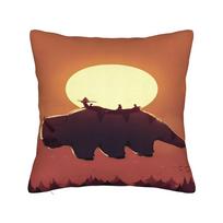Atla Avatars The Last Airbender Pillowcases Vintage Pillow Case For Wedding Party Home Decor Square Pillow Cover Peach skin 18*18(CM)-1Pcs brown